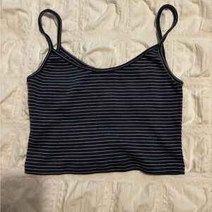 Brandy Melville Blue and White Striped Tank Top